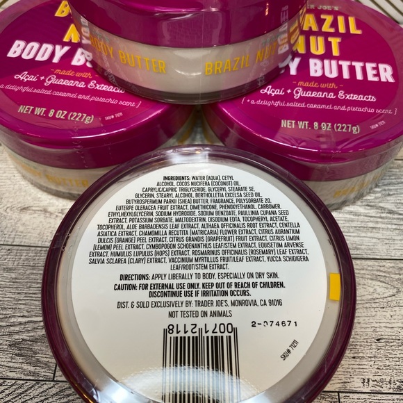 4 pack of Trader Joe's Brazil Nut Body Butter - 8oz. Brand new - Picture 3 of 3